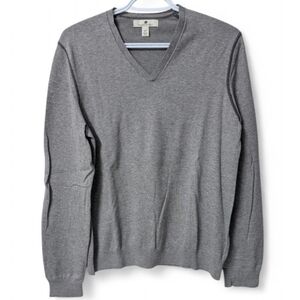 Banana Republic Light Knit V Neck Pullover Sweater, Light Grey